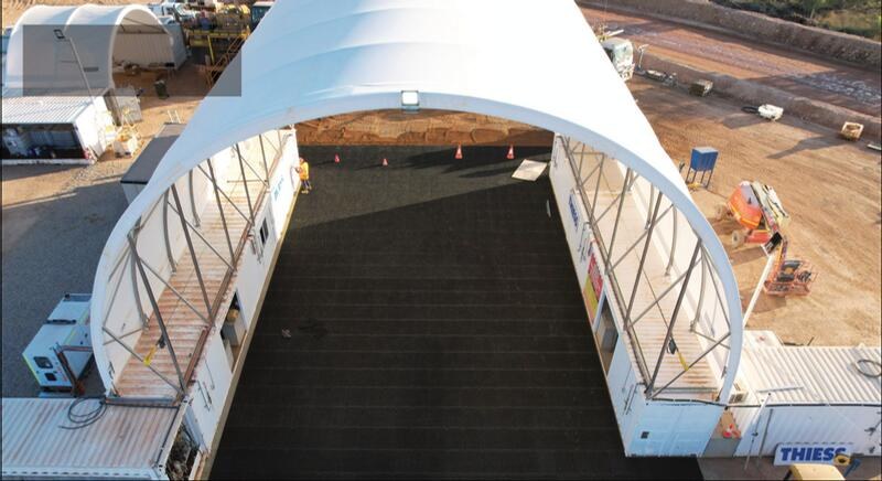 Diamond Grid floor inside a container shelter