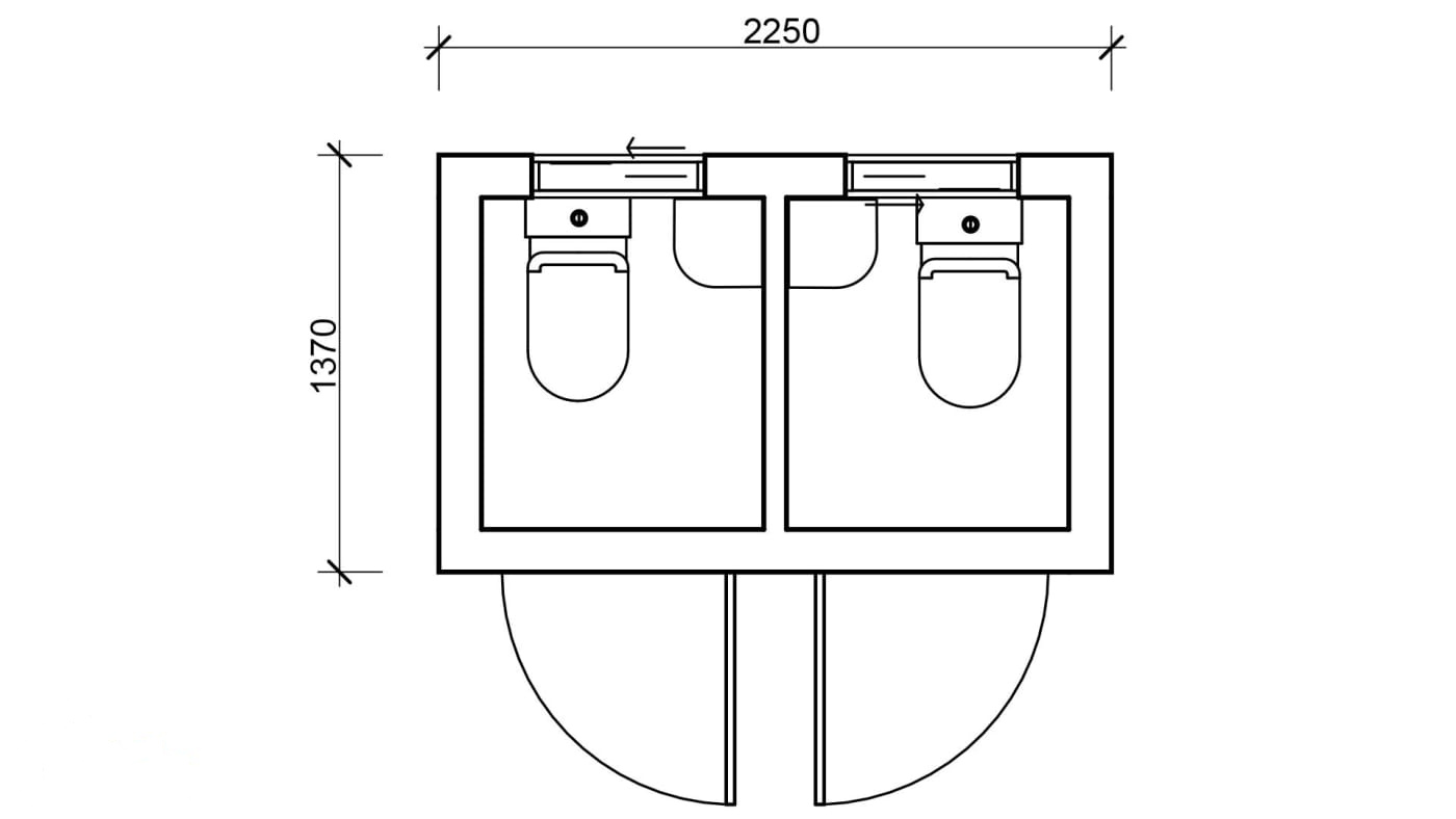 Double Toilet floor plan