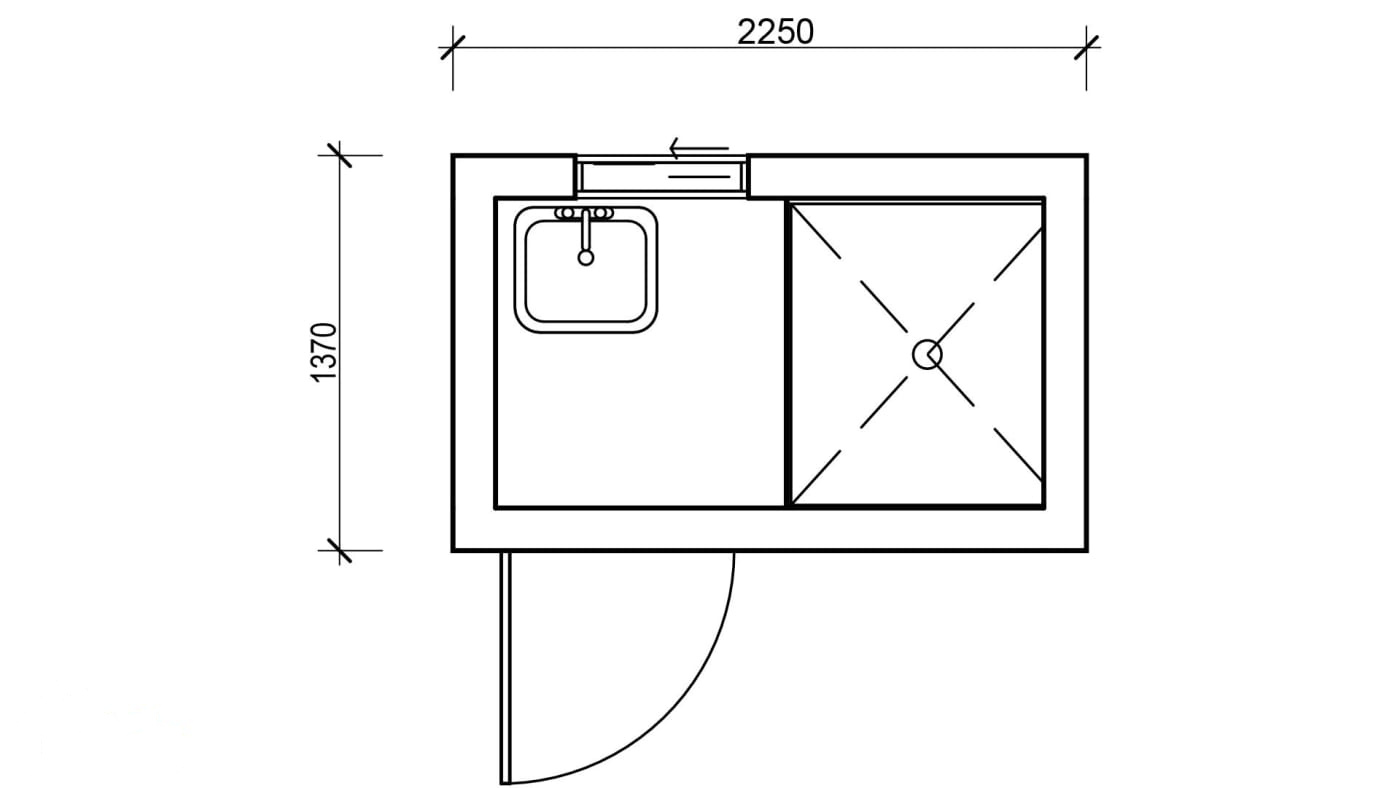 Shower and Laundry floor plan