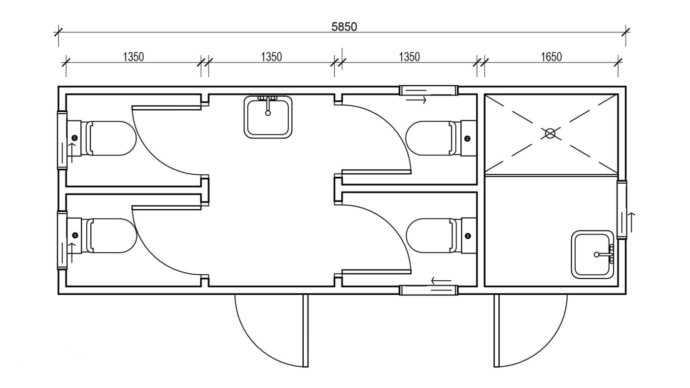 20ft Ablution Block floor plan