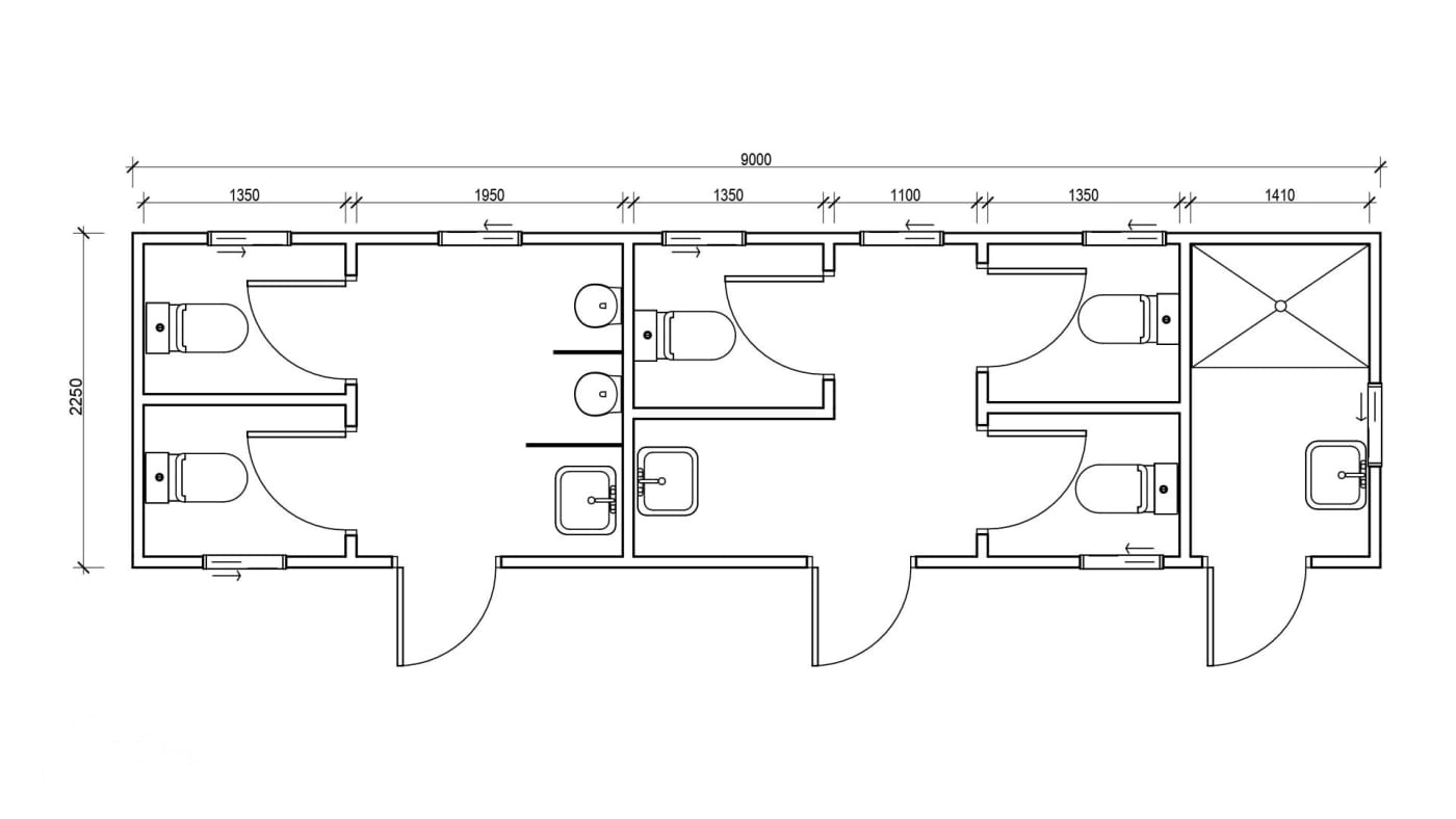 30ft Ablution Block floor plan