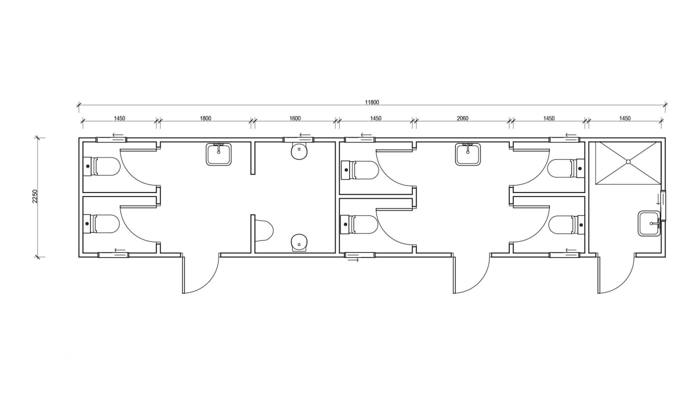 40ft Ablution Block floor plan