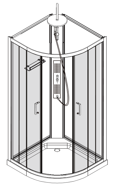Classic Corner Shower Enclosure dimension drawing